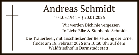 Traueranzeige von Andreas Schmidt von FNPOFOP