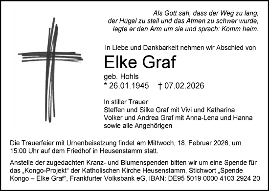 Traueranzeige von Elke Graf von OFOP