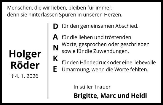 Traueranzeige von Holger Röder von OFOP