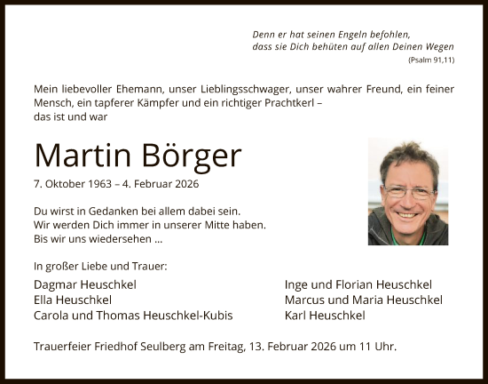 Traueranzeige von Martin Börger von FNP