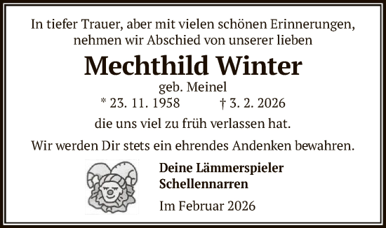 Traueranzeige von Mechthild Winter von OFOP