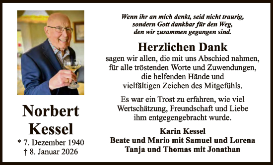 Traueranzeige von Norbert Kessel von OFHA