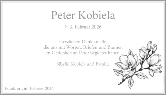 Traueranzeige von Peter Kobiela von FNP