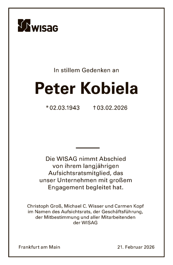 Traueranzeige von Peter Kobiela von FNP