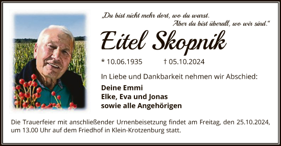 Traueranzeige von Eitel Skopnik von OF