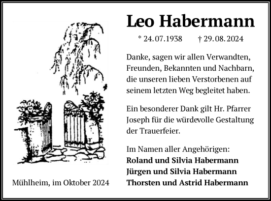 Traueranzeige von Leo Habermann von OF