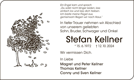 Traueranzeige von Stefan Kellner von OF