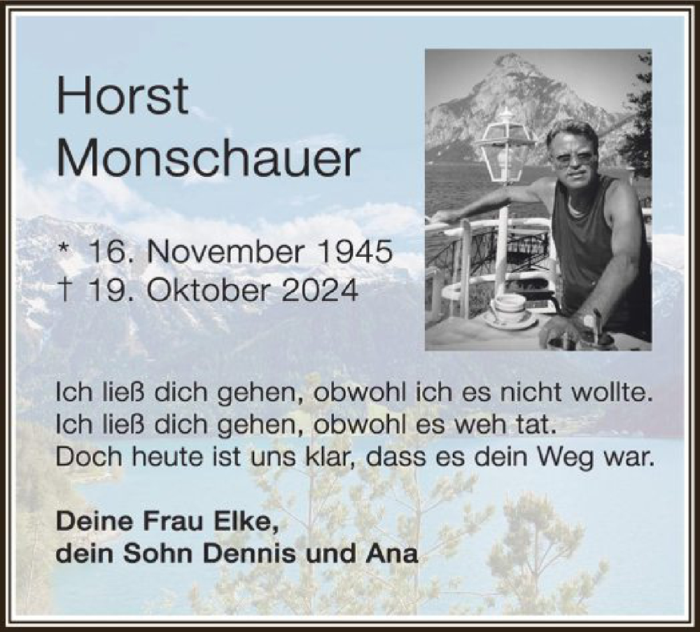  Traueranzeige für Horst Monschauer vom 02.11.2024 aus OF