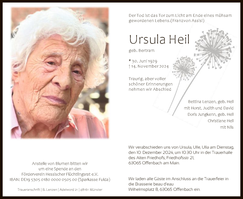  Traueranzeige für Ursula Heil vom 30.11.2024 aus OF