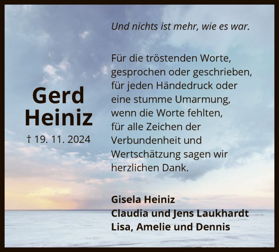 Traueranzeige von Gerd Heiniz von OF