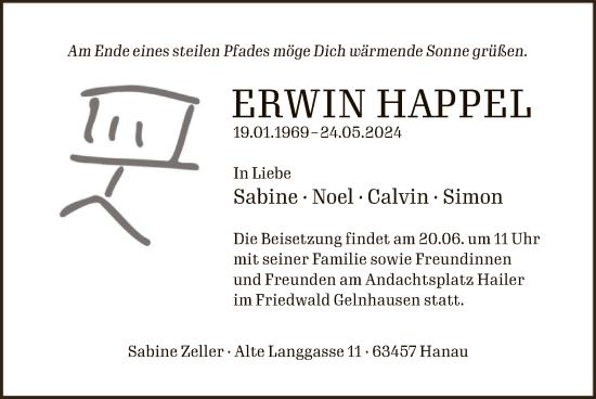 Traueranzeige von Erwin Happel von OF