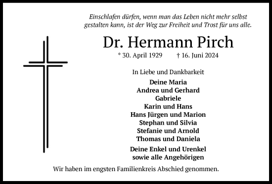 Traueranzeige von Hermann Pirch von OF