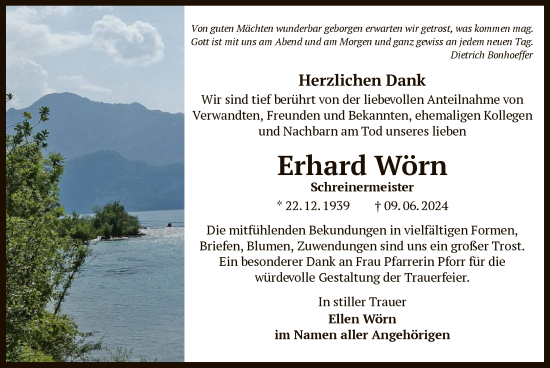 Traueranzeige von Erhard Wörn von OF