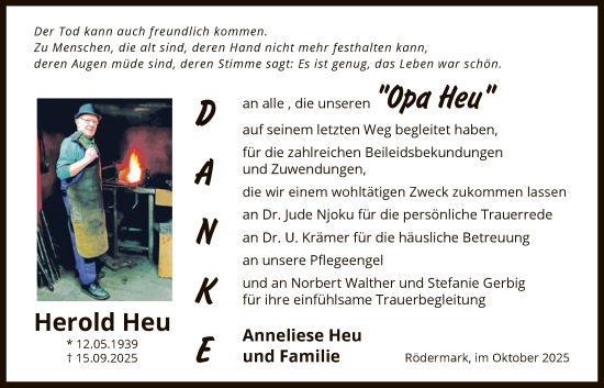 Traueranzeige von Herold Heu von OFOP