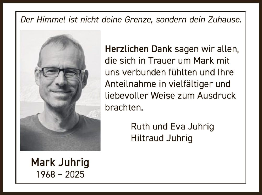  Traueranzeige für Mark Juhrig vom 29.10.2025 aus OFOP