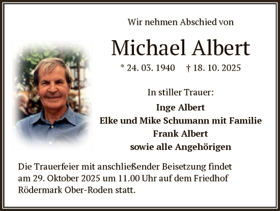 Traueranzeige von Michael Albert von OF0L