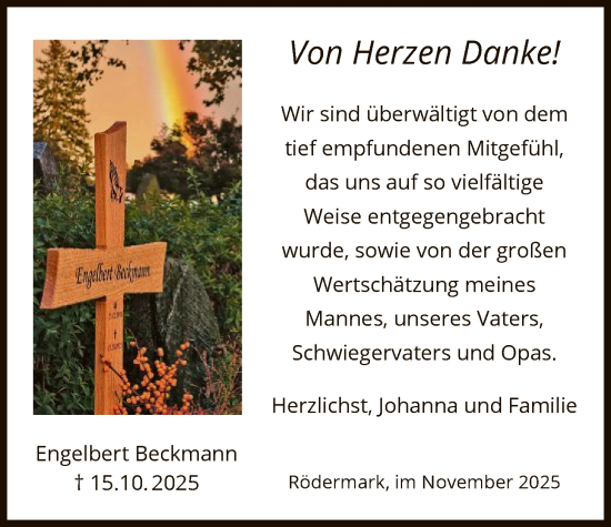 Traueranzeige von Engelbert Beckmann von OF0L
