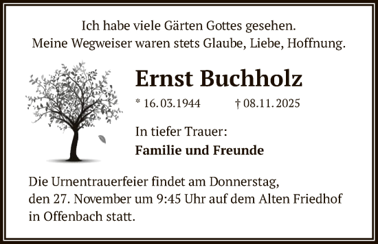 Traueranzeige von Ernst Buchholz von OFOP