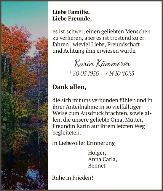 Traueranzeige von Karin Kämmerer von OFOP