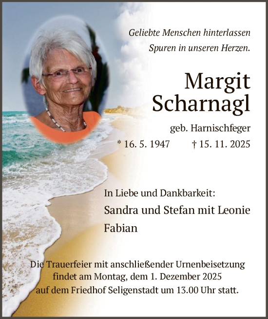 Traueranzeige von Margit Scharnagl von OF0L