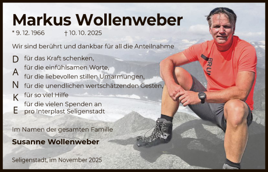 Traueranzeige von Markus Wollenweber von OF0L