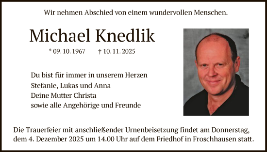 Traueranzeige von Michael Knedlik von OFOP