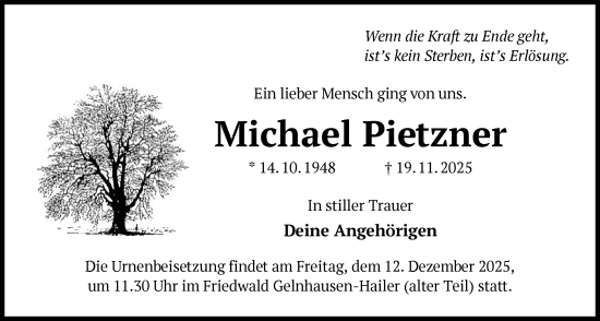 Traueranzeige von Michael Pietzner von OFHA