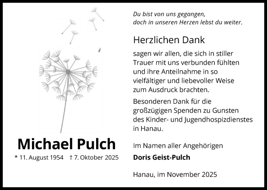 Traueranzeige von Michael Pulch von OFHA