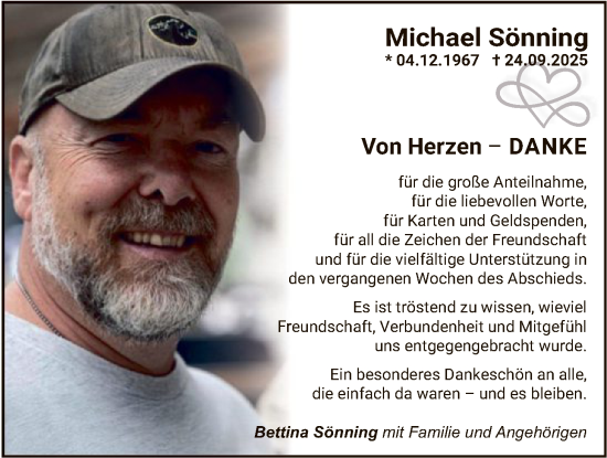 Traueranzeige von Michael Sönning von OF0L