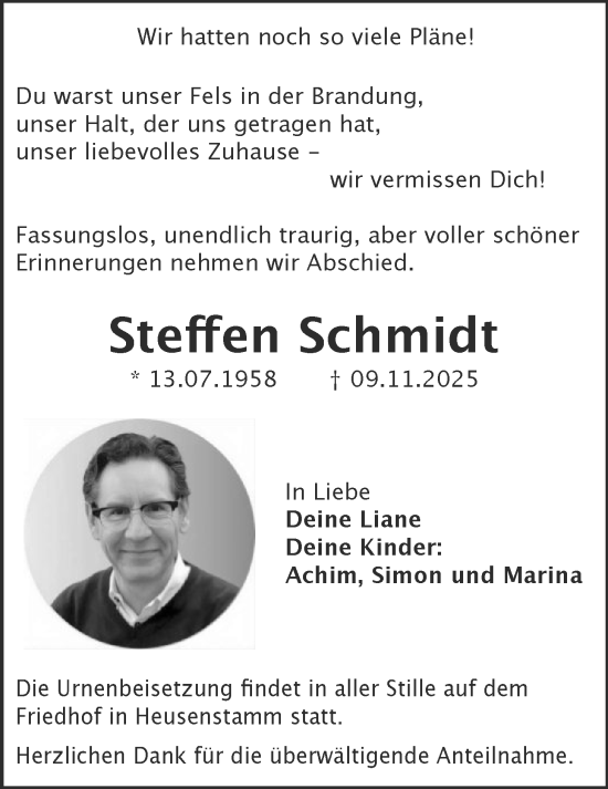 Traueranzeige von Steffen Schmidt von OFOP