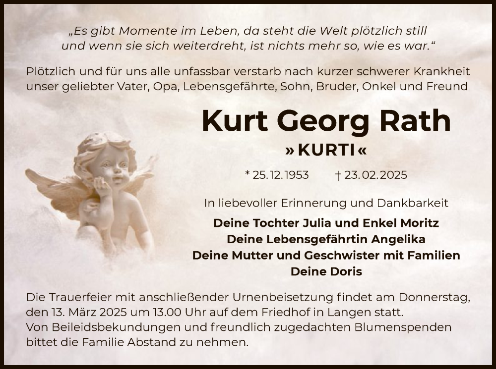  Traueranzeige für Kurt Georg Rath vom 08.03.2025 aus OF