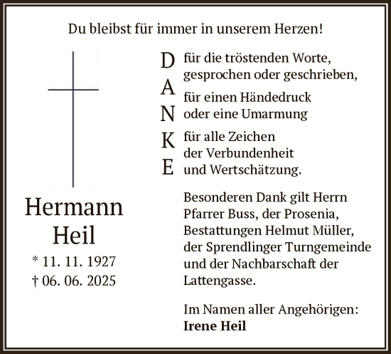 Traueranzeige von Hermann Heil von OFOP