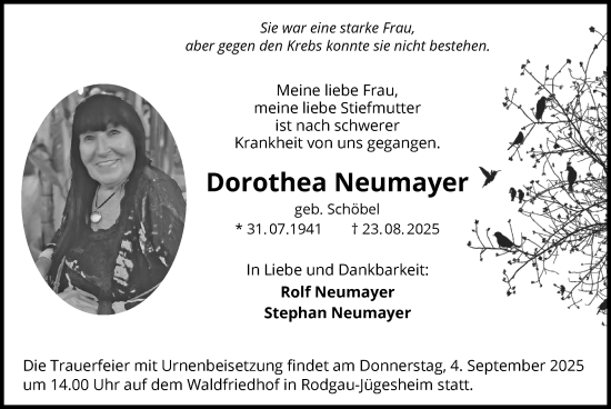 Traueranzeige von Dorothea Neumayer von OFOP