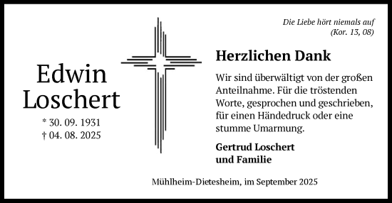 Traueranzeige von Edwin Loschert von OFOP