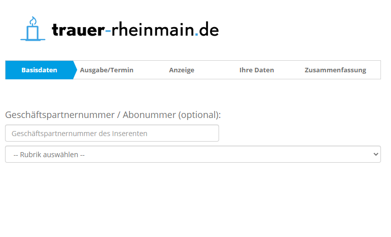 Anzeige Online Gestalten Und Aufgeben Trauer Rheinmain De